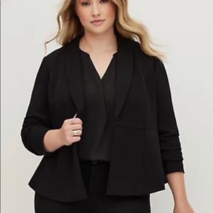 TORRID SIZE 2 PEPLUM BLAZER - LUXE PONTE BLACK NWT